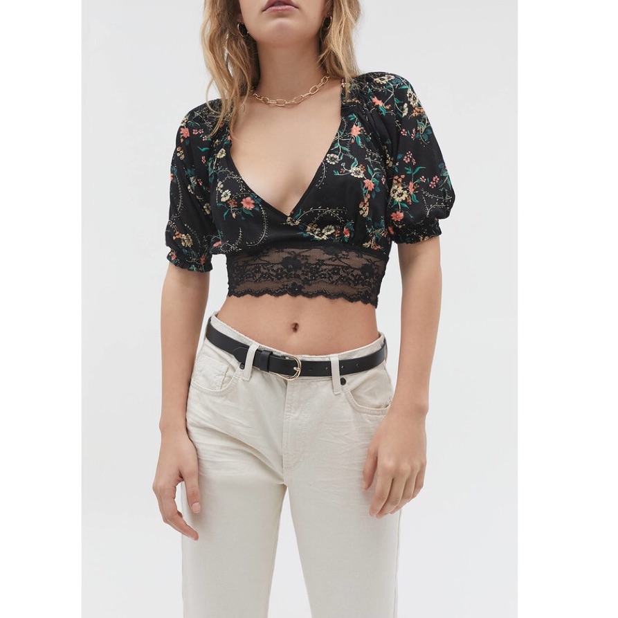 Uo Samara Plunging Surplice Cropped Top
